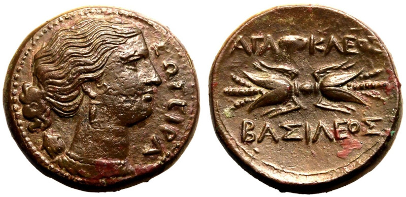 MAGNA GRAECIA. SICILY, SYRACUSE. temp. Agathokles. 
Bronze ae22, circa 306-289 ...