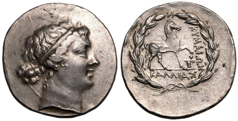 ANCIENT GREECE. AEOLIS, KYME. 
Silver tetradrachm, circa 151-142 BC. 
Stephano...