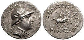 Greco-Baktrian Kingdom, Eukratides I 'the Great' AR Tetradrachm