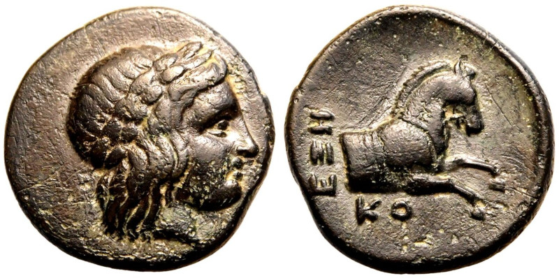 ANCIENT GREECE. IONIA, KOLOPHON.
Bronze 14mm, circa 330-285 BC. 
Ekos, magistr...
