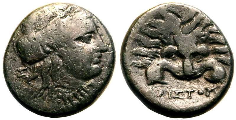 ANCIENT GREECE. IONIA, SAMOS. 
Bronze ae18, circa 300 BC. 
Aristom-, magistrat...
