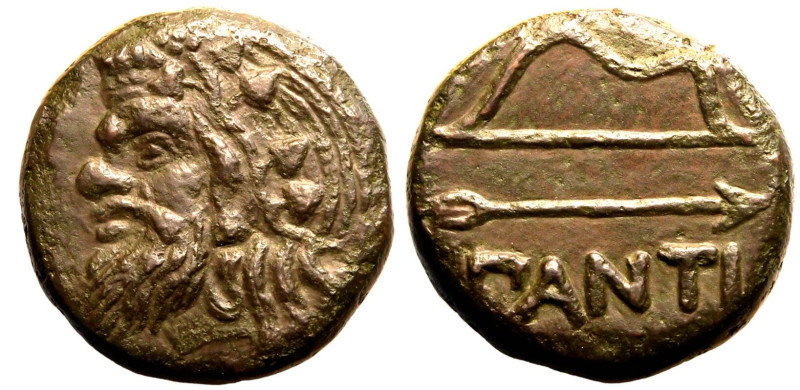 ANCIENT GREECE. KIMMERIAN BOSPOROS, PANTIKAPAION. 
Bronze 22mm, circa 340-325 B...
