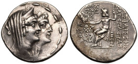 Seleukid Kingdom, Kleopatra Thea & Antiochos VIII 'Epiphanes' (Grypos) AR Tetradrachm
