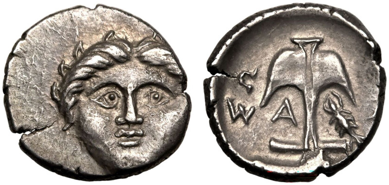 ANCIENT GREECE. THRACE, APOLLONIA PONTIKA. 
Silver diobol, circa 450-400 BC. 
...