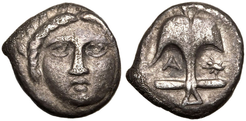 ANCIENT GREECE. THRACE, APOLLONIA PONTIKA. 
Silver diobol, Late 4th century BC....