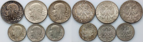 II RP	 zestaw monet z lat 1932-1934	 (6 sztuk)