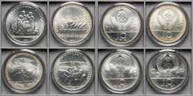 Russia	 USSR	 10 rubles Olympics Moscow 1980 - set of 4 pieces