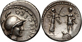 Roman Republic	 Cnaeus Pompey Jr. 48-45 BC	 Denar	 Corduba