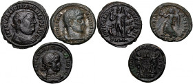 Roman Empire	 Lot of 3 Bronze	 Licinius	 Constantine II	 Constantius	 IVth c.