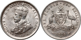 Australia	 George V	 2 Shillings (Fforin) 1918 M	 Melbourne