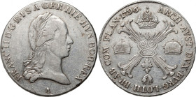 Austria	 Netherlands	 Franciszek II	 1 Kronenthaler 1796 A	 Vienna