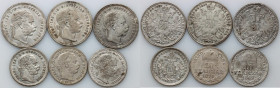 Austria / Hungary	 Franz Joseph I	 set of coins from 1869-1872	 (6 pieces)