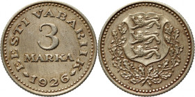 Estonia	 3 Marka 1926	 rare date