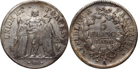 France	 Republic	' 5 Francs L'' AN 11 A (1802)'	 Paris