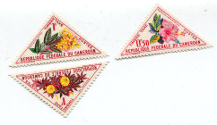 Cameroon 1963, 0,5, 1, 1 F., „Flowers”, out of set (3/16), Michel P35/50