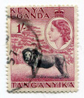 British East Africa (Kenya, Uganda, Tanganyica) 1954, 1., „African animals” stamped, out of set (1/14), Michel 92/105