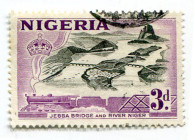 Nigeria 1953, 3d., „Jebba bridge” stamped, out of set (1/13), Michel (71/83)