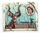 Rhodesia 1969, 3 d., („Kudu”), stamped, out of set (1/14), Michel (24/37)