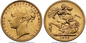 Victoria gold "St. George" Sovereign 1873-S XF45 NGC, Sydney mint, KM7. HID09801242017 © 2024 Heritage Auctions | All Rights Reserved