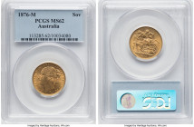 Victoria gold "St. George" Sovereign 1876-M MS62 PCGS, Melbourne mint, KM7, S-3857. HID09801242017 © 2024 Heritage Auctions | All Rights Reserved
