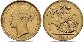 Victoria gold "St. George" Sovereign 1883-S AU58 NGC, Sydney mint, KM7, S-3858E. HID09801242017 © 2024 Heritage Auctions | All Rights Reserved