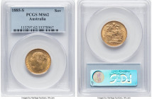 Victoria gold "St. George" Sovereign 1886-S MS62 PCGS, Sydney mint, KM7, 3858E. HID09801242017 © 2024 Heritage Auctions | All Rights Reserved