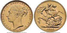 Victoria gold "St. George" Sovereign 1886-M MS61 NGC, Melbourne mint, KM7, S-3857C. HID09801242017 © 2024 Heritage Auctions | All Rights Reserved