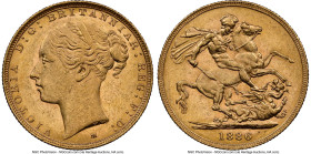 Victoria gold "St. George" Sovereign 1886-M AU58 NGC, Melbourne mint, KM7, S-3857C. HID09801242017 © 2024 Heritage Auctions | All Rights Reserved