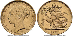 Victoria gold "St. George" Sovereign 1887-S MS61 NGC, Sydney mint, KM7, S-3858E. HID09801242017 © 2024 Heritage Auctions | All Rights Reserved