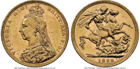 Victoria gold "Jubilee Head" Sovereign 1889-M MS61 NGC, Melbourne mint, KM10, S-3867B. Second legend. HID09801242017 © 2024 Heritage Auctions | All Ri...