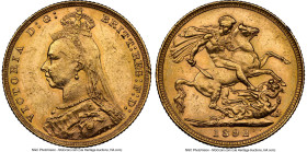 Victoria gold "Jubilee Head" Sovereign 1892-M MS61 NGC, Melbourne mint, KM10, S-3867C. Second legend. HID09801242017 © 2024 Heritage Auctions | All Ri...