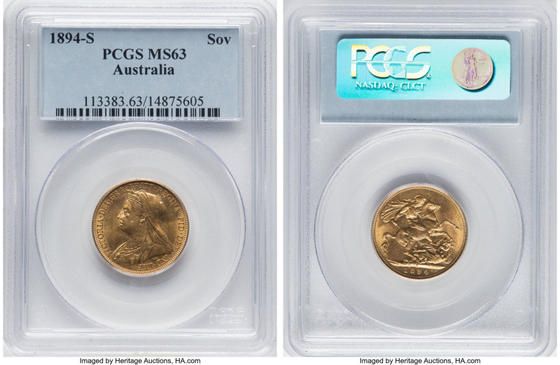 Victoria gold Sovereign 1894-S MS63 PCGS, Sydney mint, KM13, S-3877. HID09801242...