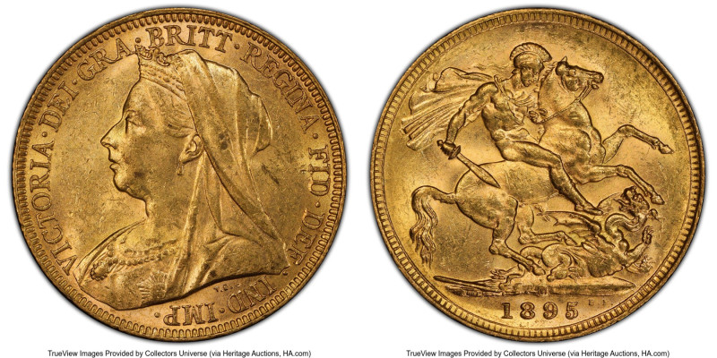 Victoria gold Sovereign 1895-M MS63 PCGS, Melbourne mint, KM13, S-3875. HID09801...