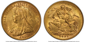 Victoria gold Sovereign 1895-M MS63 PCGS, Melbourne mint, KM13, S-3875. HID09801242017 © 2024 Heritage Auctions | All Rights Reserved