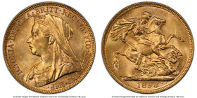 Victoria gold Sovereign 1896-M MS63 PCGS, Melbourne mint, KM13, S-3875. HID09801242017 © 2024 Heritage Auctions | All Rights Reserved