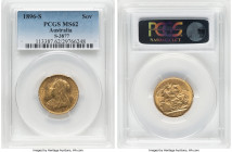 Victoria gold Sovereign 1896-S MS62 PCGS, Sydney mint, KM13, S-3877. HID09801242017 © 2024 Heritage Auctions | All Rights Reserved
