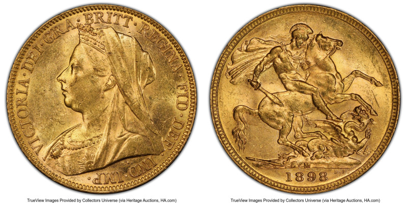 Victoria gold Sovereign 1898-M MS63 PCGS, Melbourne mint, KM13, S-3875. HID09801...