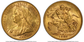 Victoria gold Sovereign 1898-M MS63 PCGS, Melbourne mint, KM13, S-3875. HID09801242017 © 2024 Heritage Auctions | All Rights Reserved