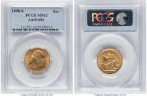 Victoria gold Sovereign 1898-S MS62 PCGS, Sydney mint, KM13, S-3877. HID09801242017 © 2024 Heritage Auctions | All Rights Reserved