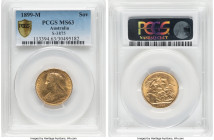 Victoria gold Sovereign 1899-M MS63 PCGS, Melbourne mint, KM13, S-3875. HID09801242017 © 2024 Heritage Auctions | All Rights Reserved