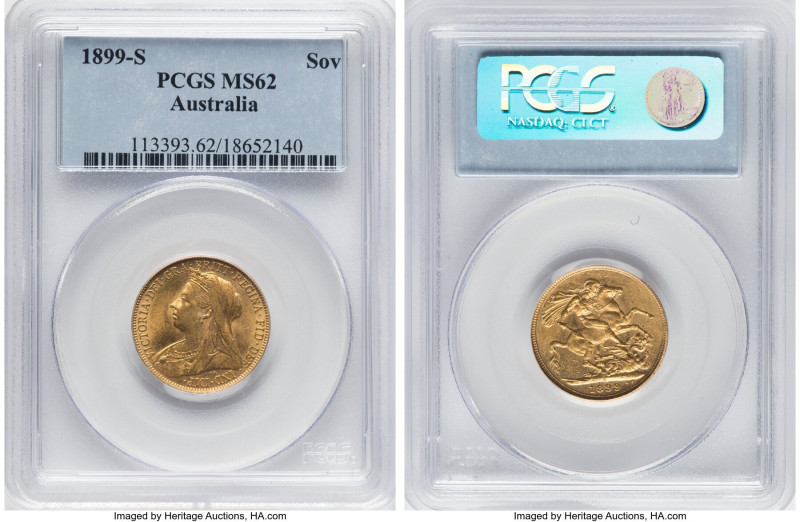 Victoria gold Sovereign 1899-S MS62 PCGS, Sydney mint, KM13, S-3877. HID09801242...