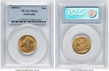 Victoria gold Sovereign 1899-S MS62 PCGS, Sydney mint, KM13, S-3877. HID09801242017 © 2024 Heritage Auctions | All Rights Reserved