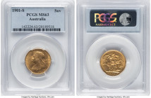 Victoria gold Sovereign 1901-S MS63 PCGS, Sydney mint, KM13, S-3877. HID09801242017 © 2024 Heritage Auctions | All Rights Reserved