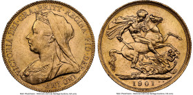 Victoria gold Sovereign 1901-P MS62 NGC, Perth mint, KM13, S-3876. HID09801242017 © 2024 Heritage Auctions | All Rights Reserved