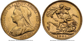 Victoria gold Sovereign 1901-S AU58 NGC, Sydney mint, KM13, S-3877. HID09801242017 © 2024 Heritage Auctions | All Rights Reserved