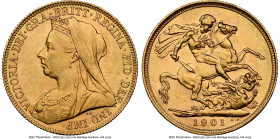 Victoria gold Sovereign 1901-P AU58 NGC, Perth mint, KM13, S-3876. HID09801242017 © 2024 Heritage Auctions | All Rights Reserved