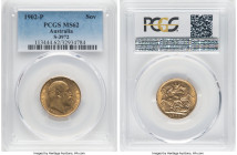 Edward VII gold Sovereign 1902-P MS62 PCGS, Perth mint, KM15, S-3972. HID09801242017 © 2024 Heritage Auctions | All Rights Reserved