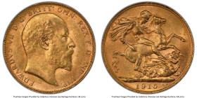 Edward VII gold Sovereign 1910-P MS62 PCGS, Perth mint, KM15, S-3972. HID09801242017 © 2024 Heritage Auctions | All Rights Reserved