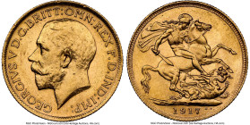 George V gold Sovereign 1917-S MS63 NGC, Sydney mint, KM29, S-4003. HID09801242017 © 2024 Heritage Auctions | All Rights Reserved