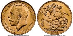 George V gold Sovereign 1917-P MS63 NGC, Perth mint, KM29, S-4001. HID09801242017 © 2024 Heritage Auctions | All Rights Reserved